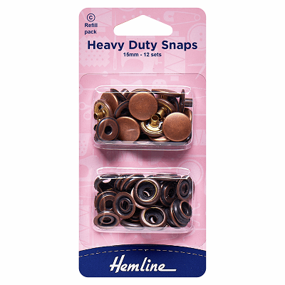 H405R.BR Heavy Duty Snaps: Refill Pack: Bronze: 15mm